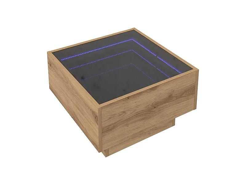 Table basse salon-Table d'appoint chêne artisanal 50x50x30 cm Bois d'ingénierie SHL57452