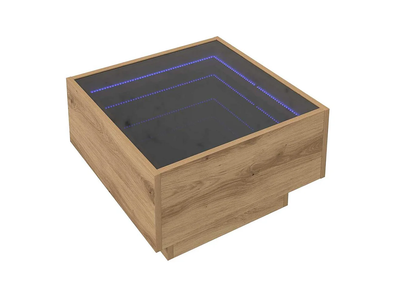 Table basse salon-Table d'appoint chêne artisanal 50x50x30 cm Bois d'ingénierie SHL57452