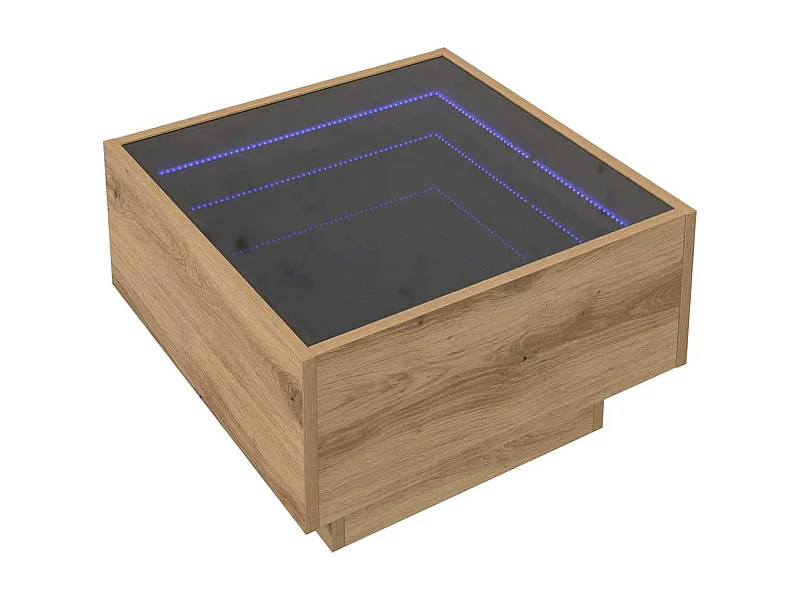 Table basse salon-Table d'appoint chêne artisanal 50x50x30 cm Bois d'ingénierie SHL57452