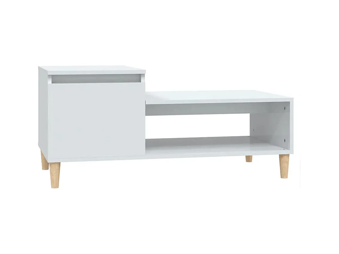 Table basse salon-Table d'appoint Blanc brillant 100x50x45 cm Bois d'ingénierie SHL76317
