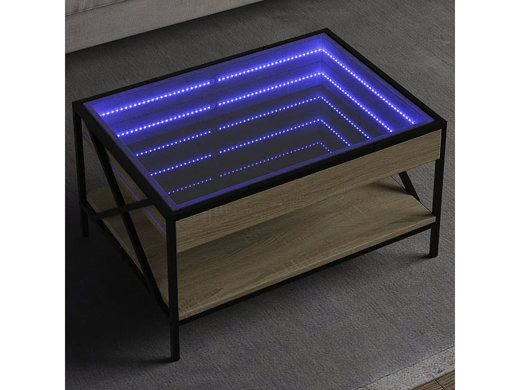 Table basse salon-Table d'appoint avec LED infini chêne sonoma 70x50x38 cm SHL81351