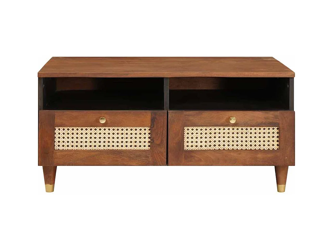 Mesas de centro | Mesa auxiliar apilables y tapa de vidrio 2 pzas acero negro SHL4696