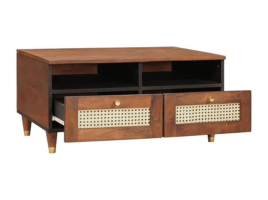 Mesas de centro | Mesa auxiliar apilables y tapa de vidrio 2 pzas acero negro SHL4696