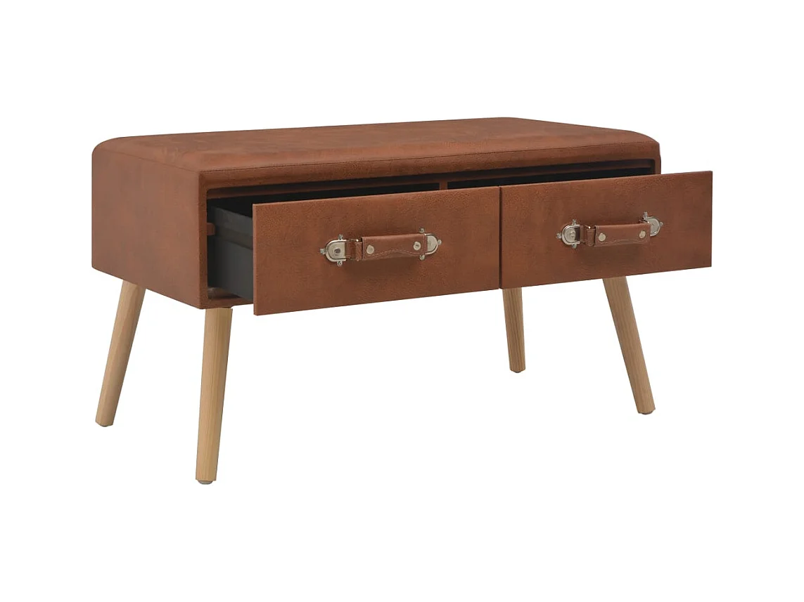 Table basse salon-Table d'appoint Marron 80x40x46 cm Similicuir SHL23598