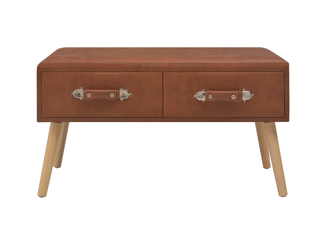 Table basse salon-Table d'appoint Marron 80x40x46 cm Similicuir SHL23598