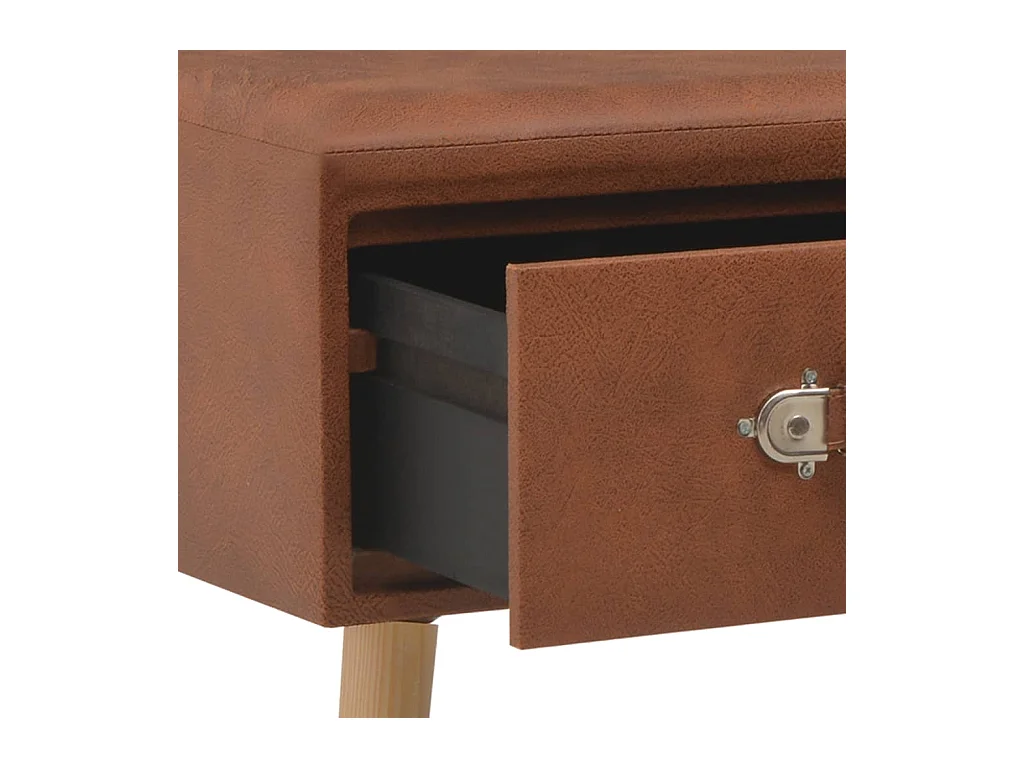 Table basse salon-Table d'appoint Marron 80x40x46 cm Similicuir SHL23598