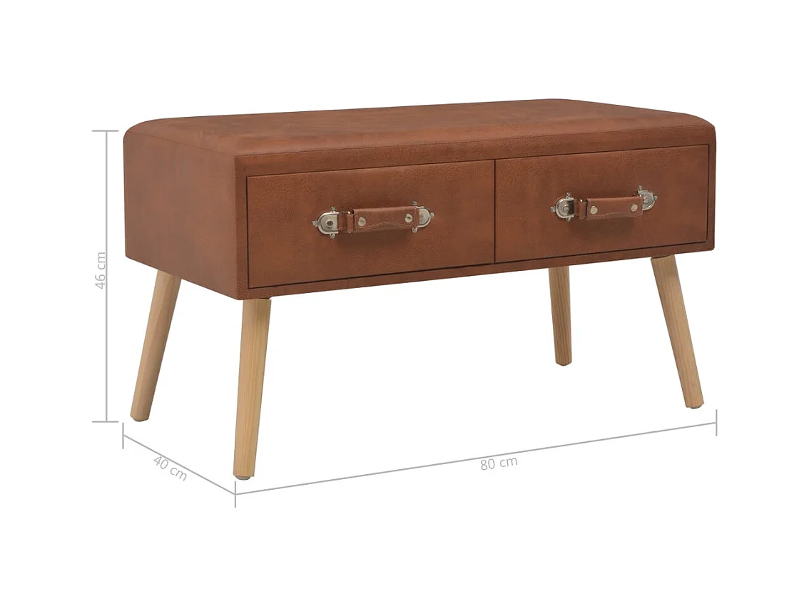 Table basse salon-Table d'appoint Marron 80x40x46 cm Similicuir SHL23598