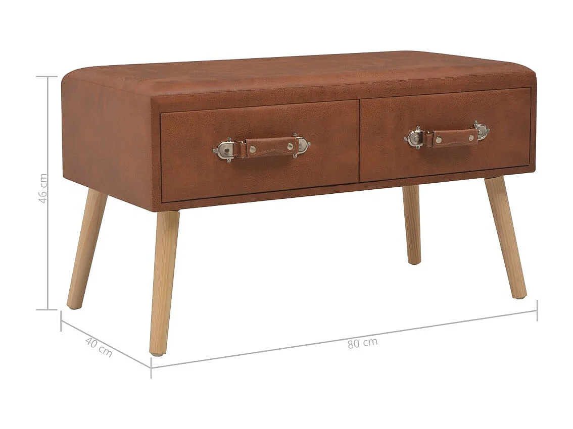 Table basse salon-Table d'appoint Marron 80x40x46 cm Similicuir SHL23598