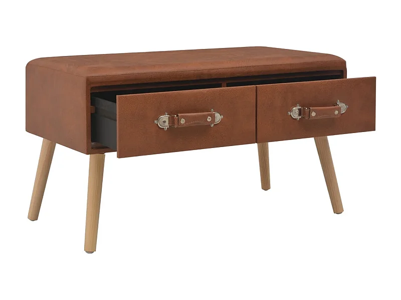Table basse salon-Table d'appoint Marron 80x40x46 cm Similicuir SHL23598