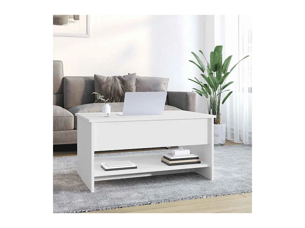 Mesa de centro | Mesa auxiliar de madera maciza de pino blanca 50x50x45 cm SHL3337