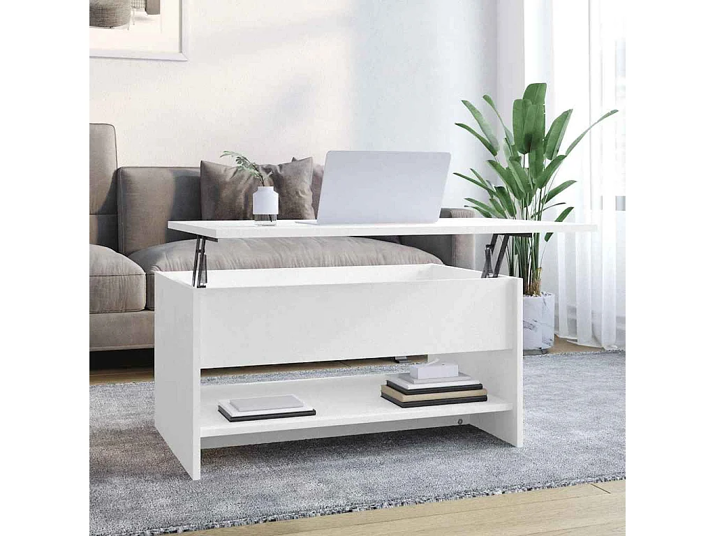 Couchtisch-Sofatisch-Beistelltische Weiß 80x50x40 cm Holzwerkstoff SHL58438