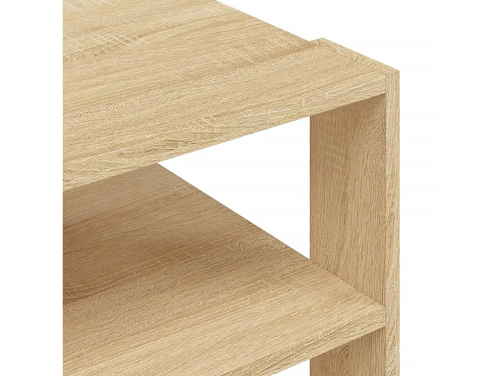 Mesa de centro-Mesa auxiliar acero inoxidable y madera reciclada plateada SHL351334