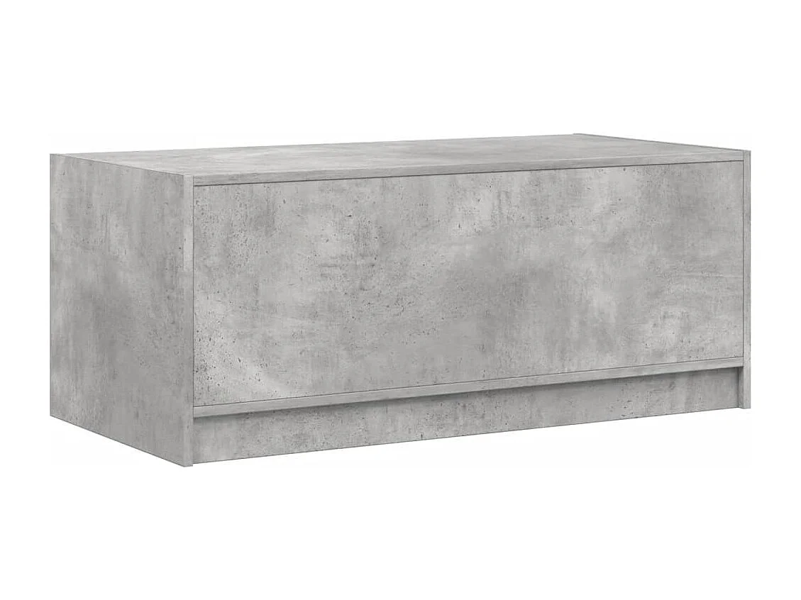 Couchtisch-Wohnzimmertisch-Beistelltische mit Glastüren Betongrau 102x50x42 cm SHL44725