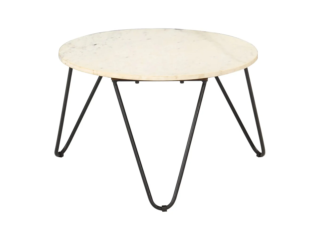 Table basse salon-Table d'appoint Blanc 65x65x42 cm Pierre véritable texture marbre SHL54685