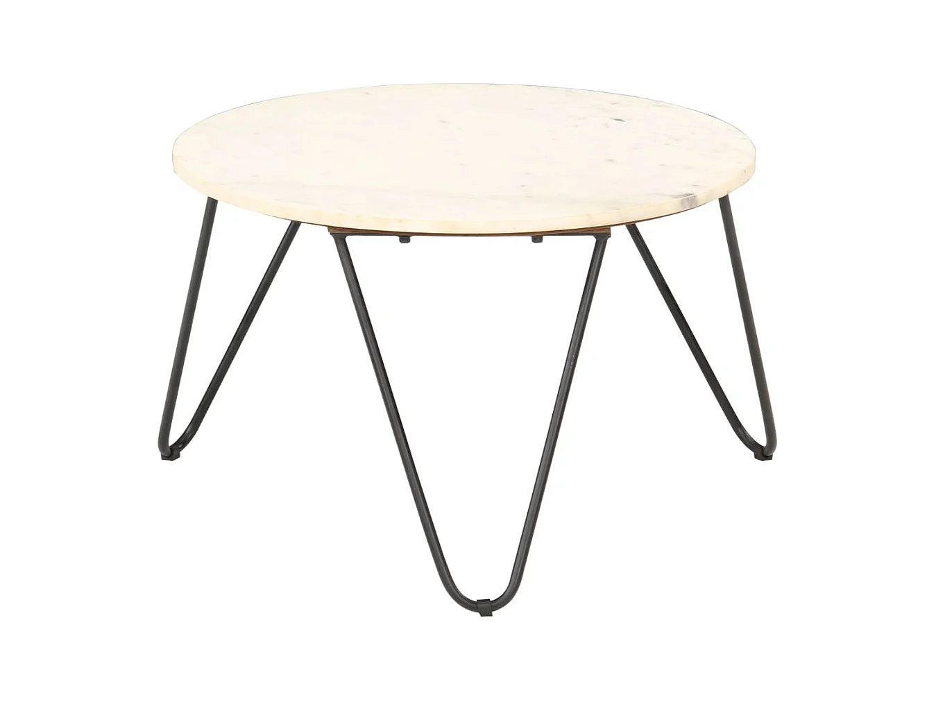 Table basse salon-Table d'appoint Blanc 65x65x42 cm Pierre véritable texture marbre SHL54685