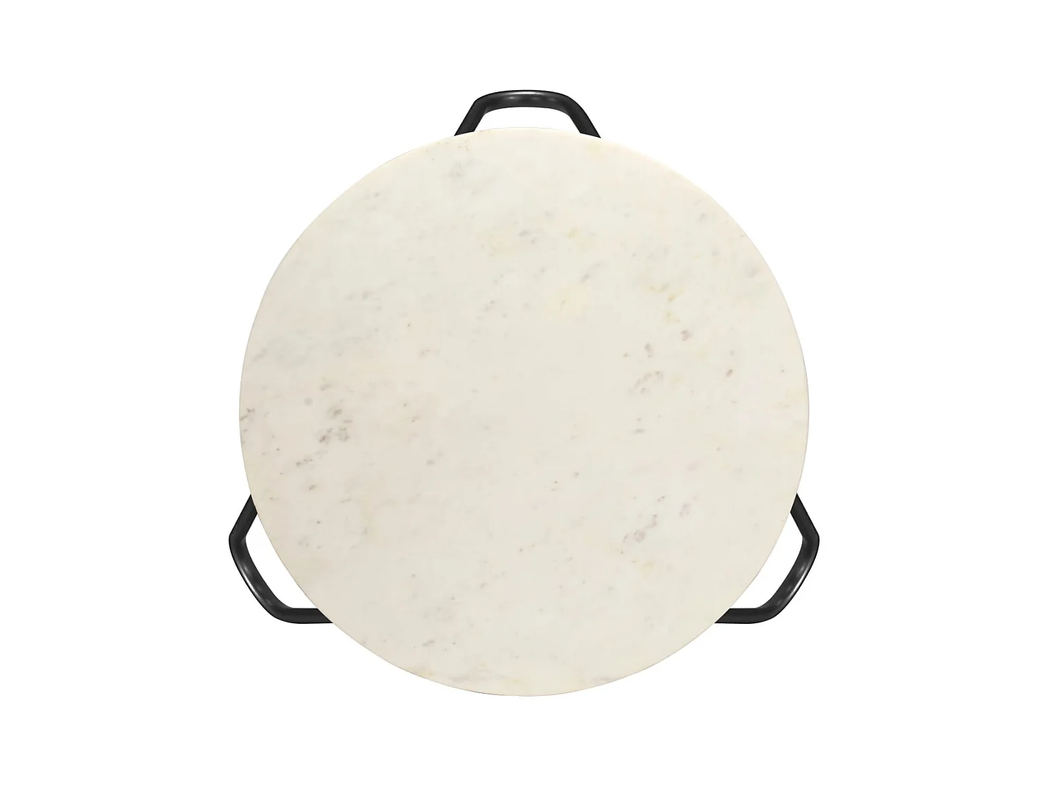 Table basse salon-Table d'appoint Blanc 65x65x42 cm Pierre véritable texture marbre SHL54685