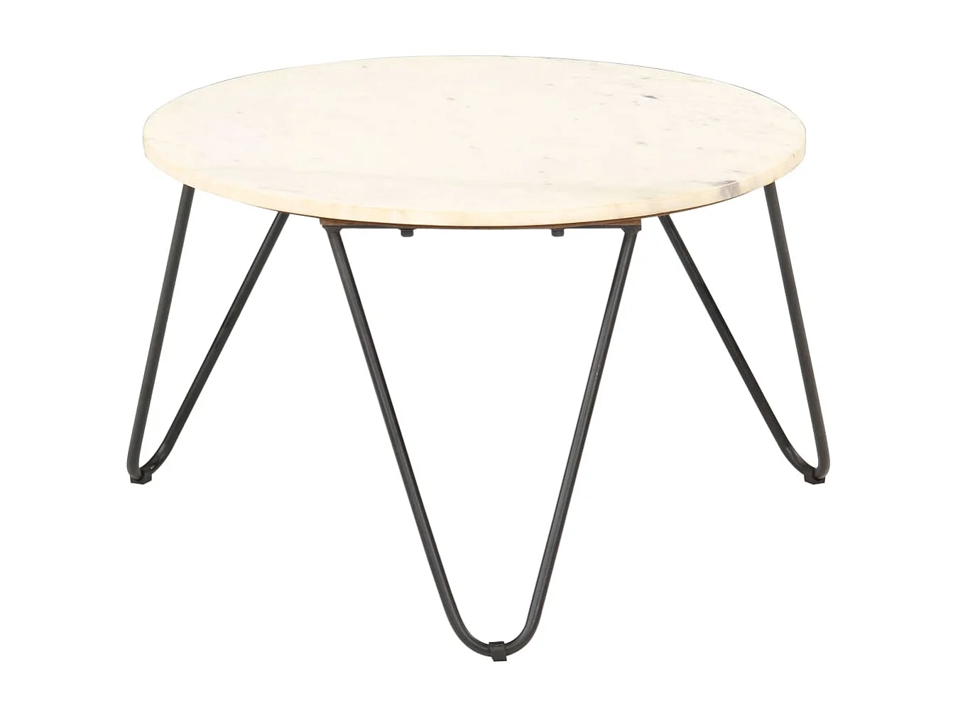 Table basse salon-Table d'appoint Blanc 65x65x42 cm Pierre véritable texture marbre SHL54685