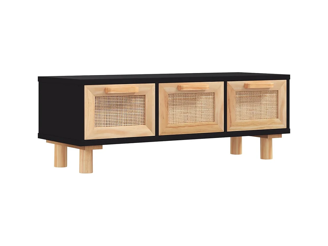 Table basse salon-Table d'appoint Noir 80x40x30 cm Bois d'ingénierie et pin massif SHL84907