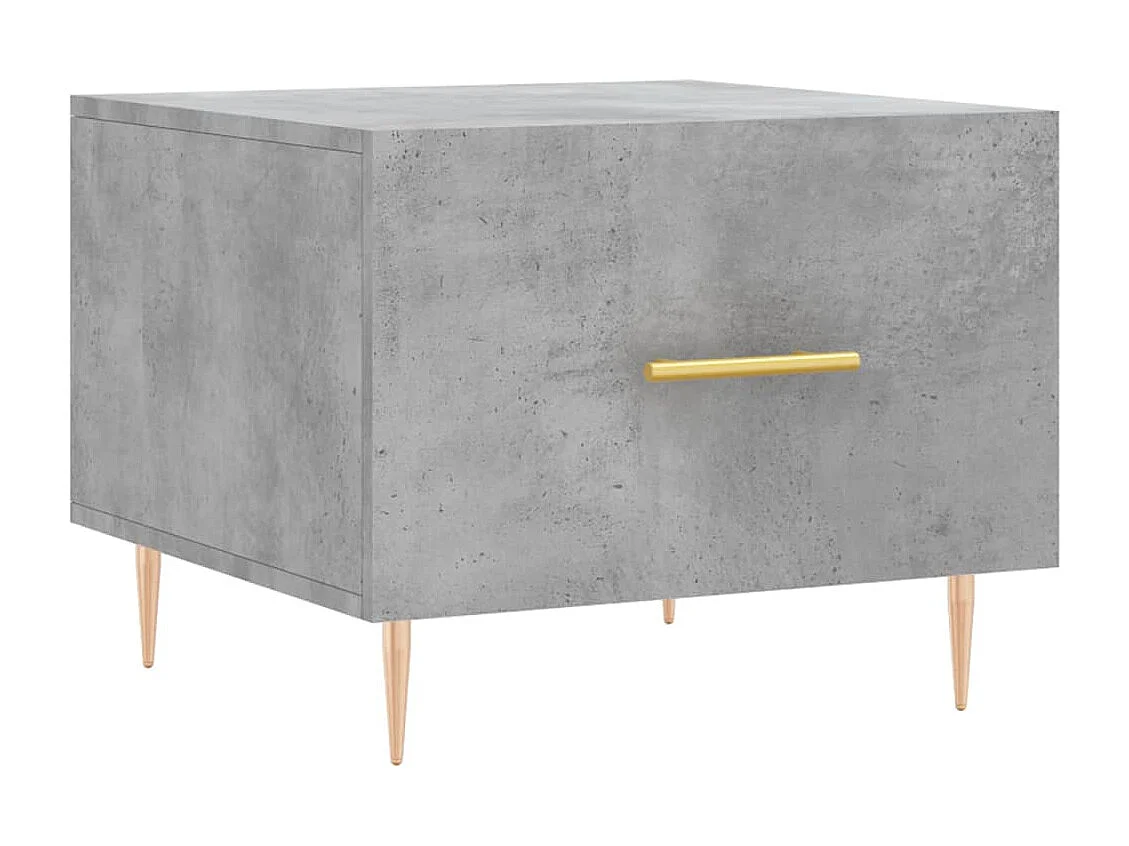 Tavolino Salotto-Tavolino Basso Grigio Cemento 50x50x40 cm Legno Multistrato SHL78397