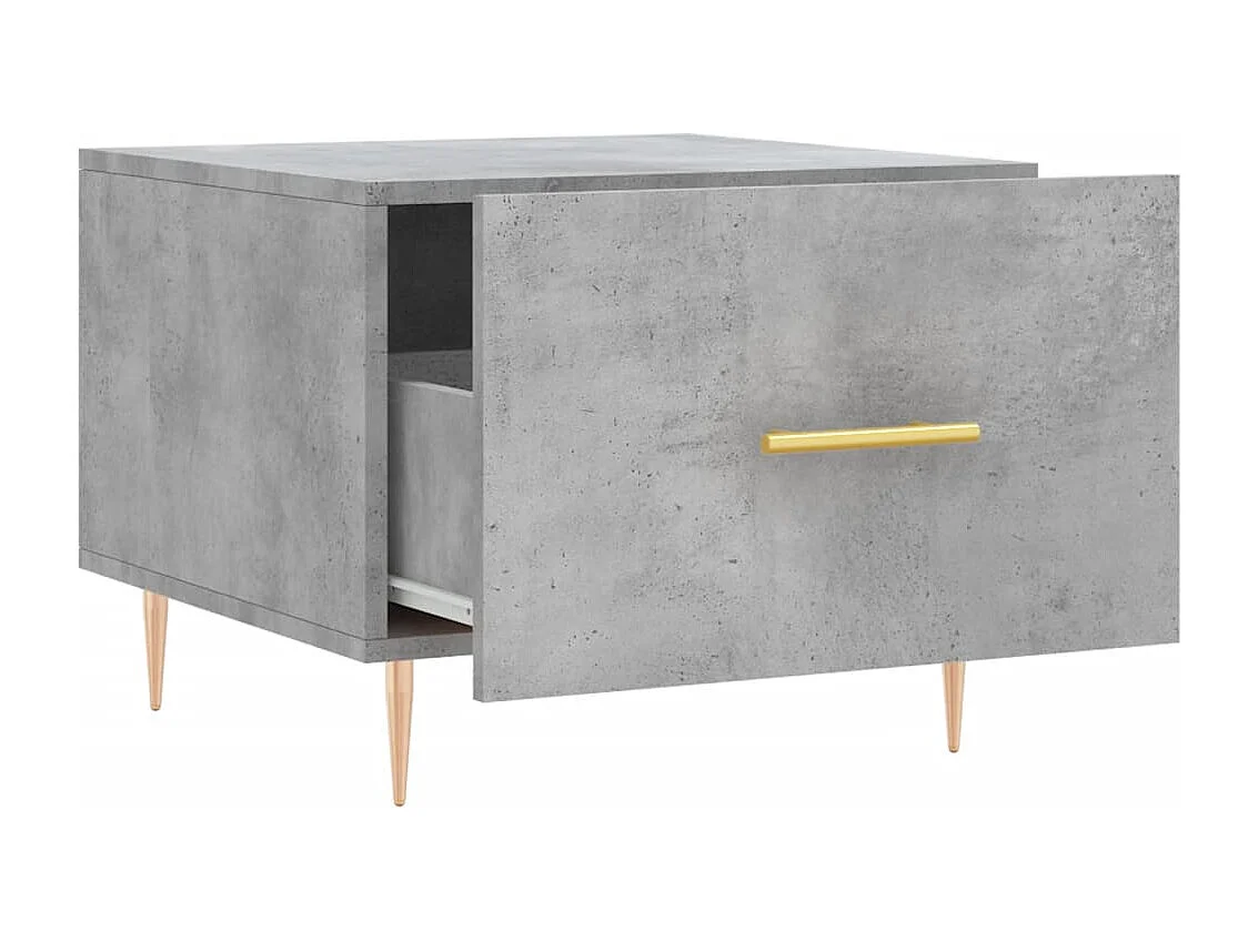 Tavolino Salotto-Tavolino Basso Grigio Cemento 50x50x40 cm Legno Multistrato SHL78397