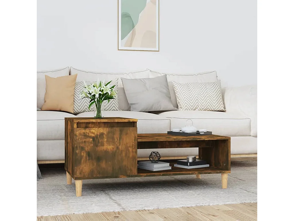 Mesa de centro | Mesa auxiliar madera de ingeniería blanca 50x50x40 cm SHL2152