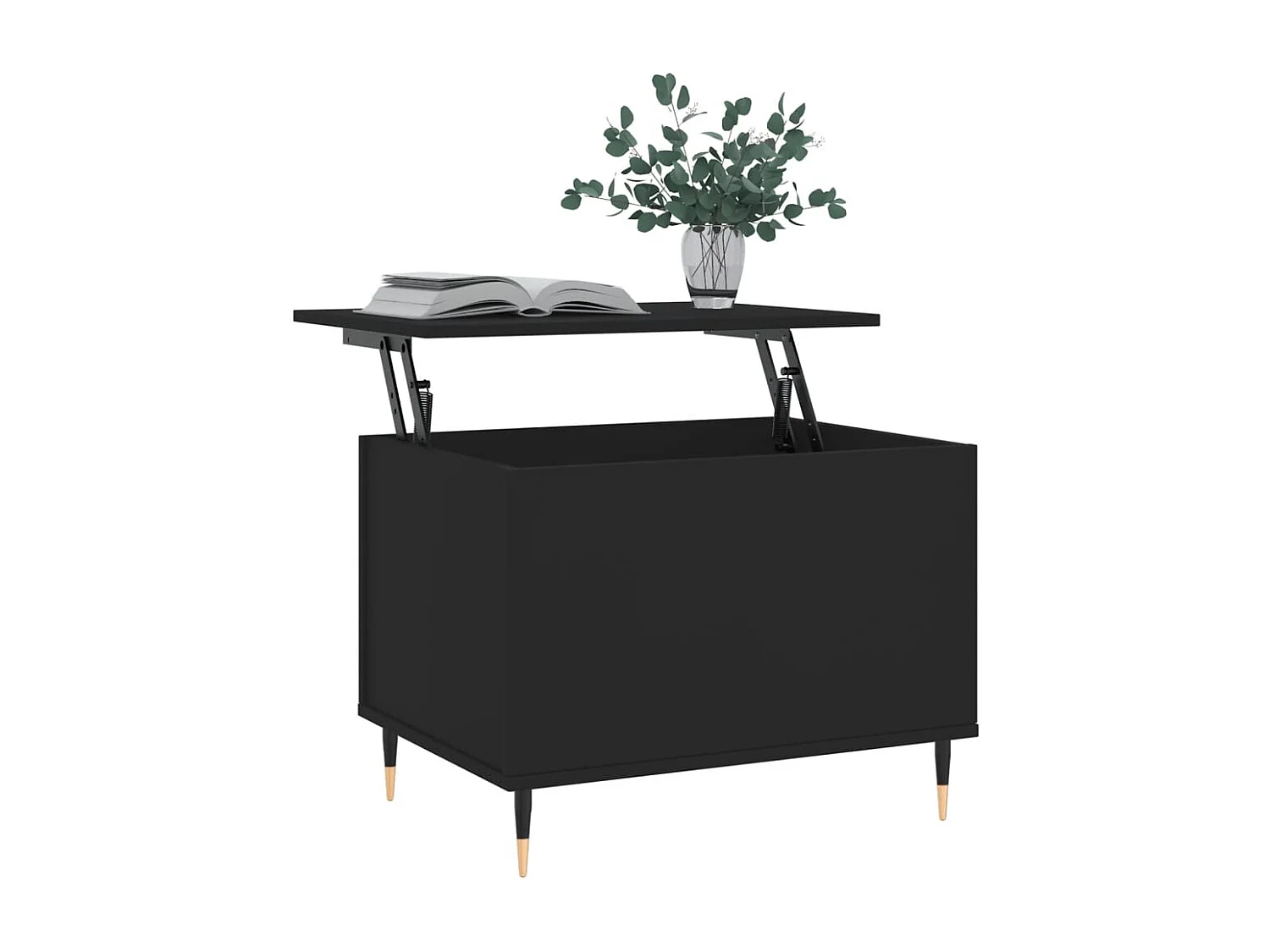 Salontafel | Woonkamertafel | Koffietafel 60x44,5x45 cm bewerkt hout zwart