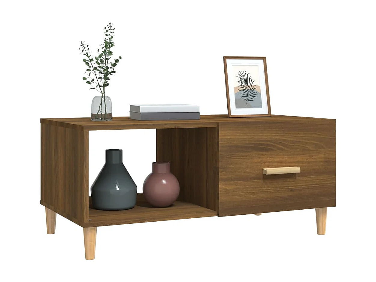 Mesa de centro | Mesa auxiliar madera contrachapada negro 55x55x36,5 cm SHL3199