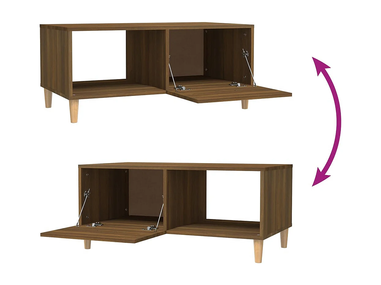 Couchtisch-Sofatisch-Beistelltische Braun Eichen-Optik 89,5x50x40 cm Holzwerkstoff SHL15282