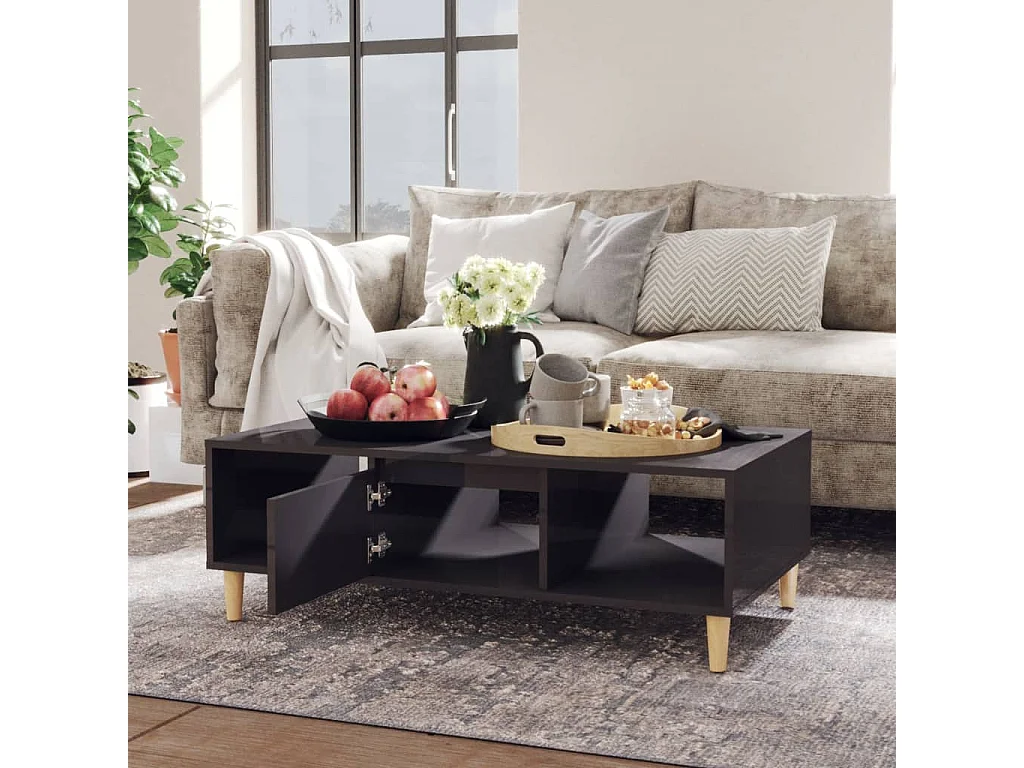 Mesa de centro | Mesa auxiliar con luces LED roble Sonoma 90x50x40 cm SHL3736