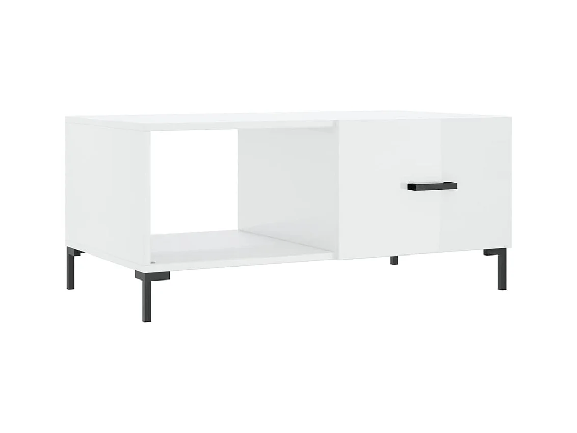 Table basse salon-Table d'appoint Blanc brillant 90x50x40 cm Bois d'ingénierie SHL64921