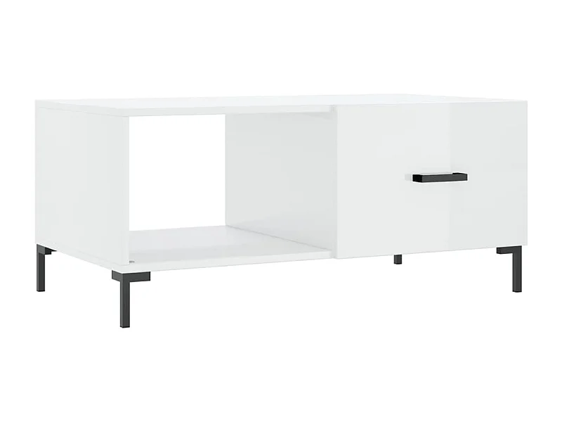 Couchtisch-Wohnzimmertisch-Beistelltische Hochglanz-Weiß 90x50x40 cm Holzwerkstoff SHL90730