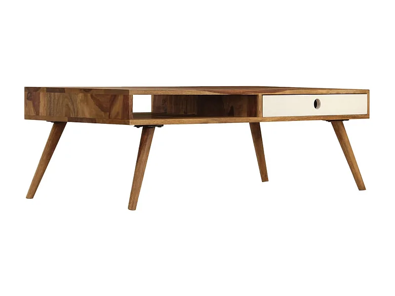 Mesa de centro | Mesa de café | Mesa auxiliar con cajón Marrón y Negro 80x54x40 cm SHL3496