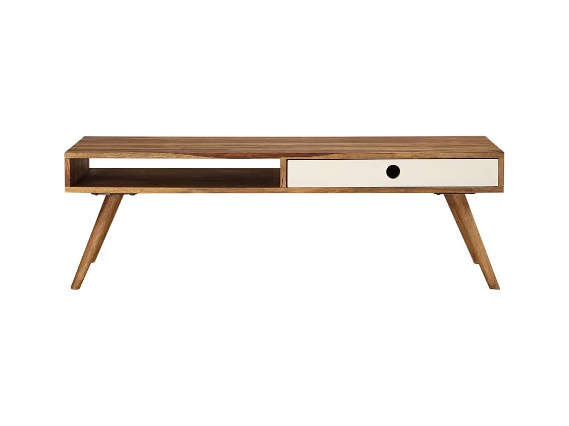 Mesa de centro | Mesa de café | Mesa auxiliar con cajón Marrón y Negro 80x54x40 cm SHL3496