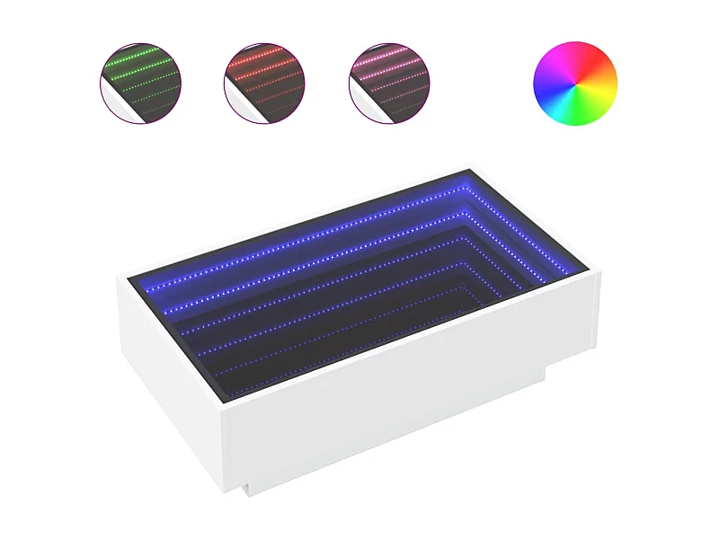 Table basse salon-Table d'appoint avec LED blanc 90x50x30 cm bois d'ingénierie SHL58926