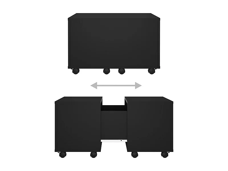 Mesa de centro | Mesa auxiliar con puertas de vidrio roble ahumado 102x50x42 cm SHL3210
