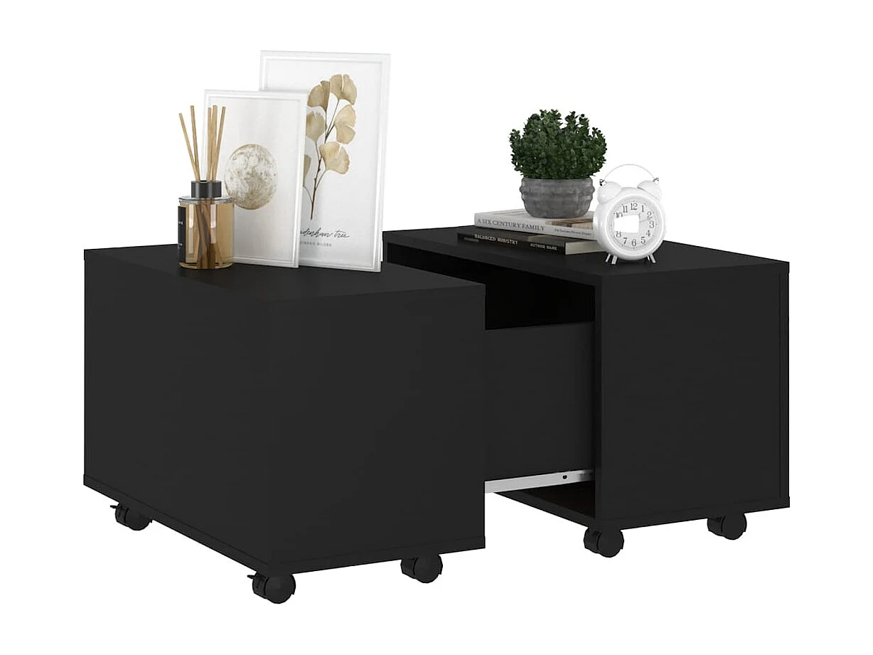 Table basse salon-Table d'appoint noir 60x60x38 cm bois d'ingénierie SHL93513