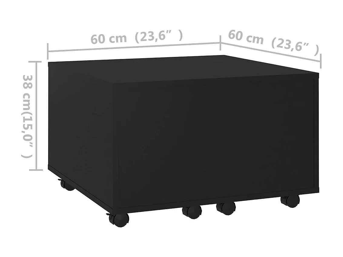 Table basse salon-Table d'appoint noir 60x60x38 cm bois d'ingénierie SHL93513