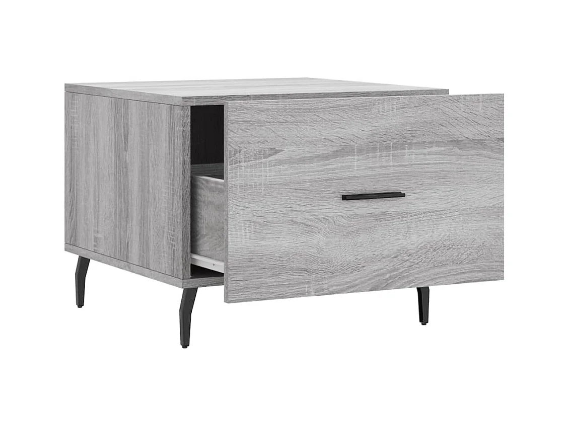 Salontafel | Woonkamertafel | Bijzettafel 50x50x40 cm bewerkt hout grijs sonoma eiken