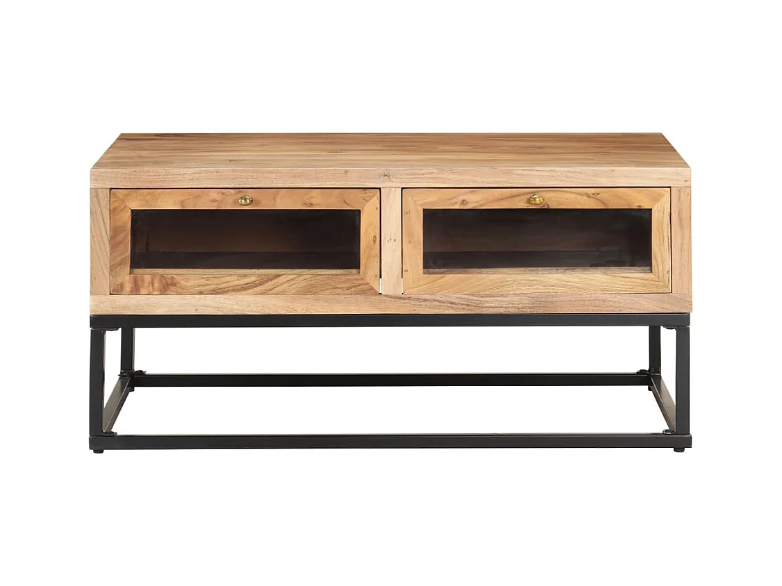 Mesa de centro | Mesa auxiliar 2 uds madera ingeniería blanco brillo 50x50x40cm SHL2595