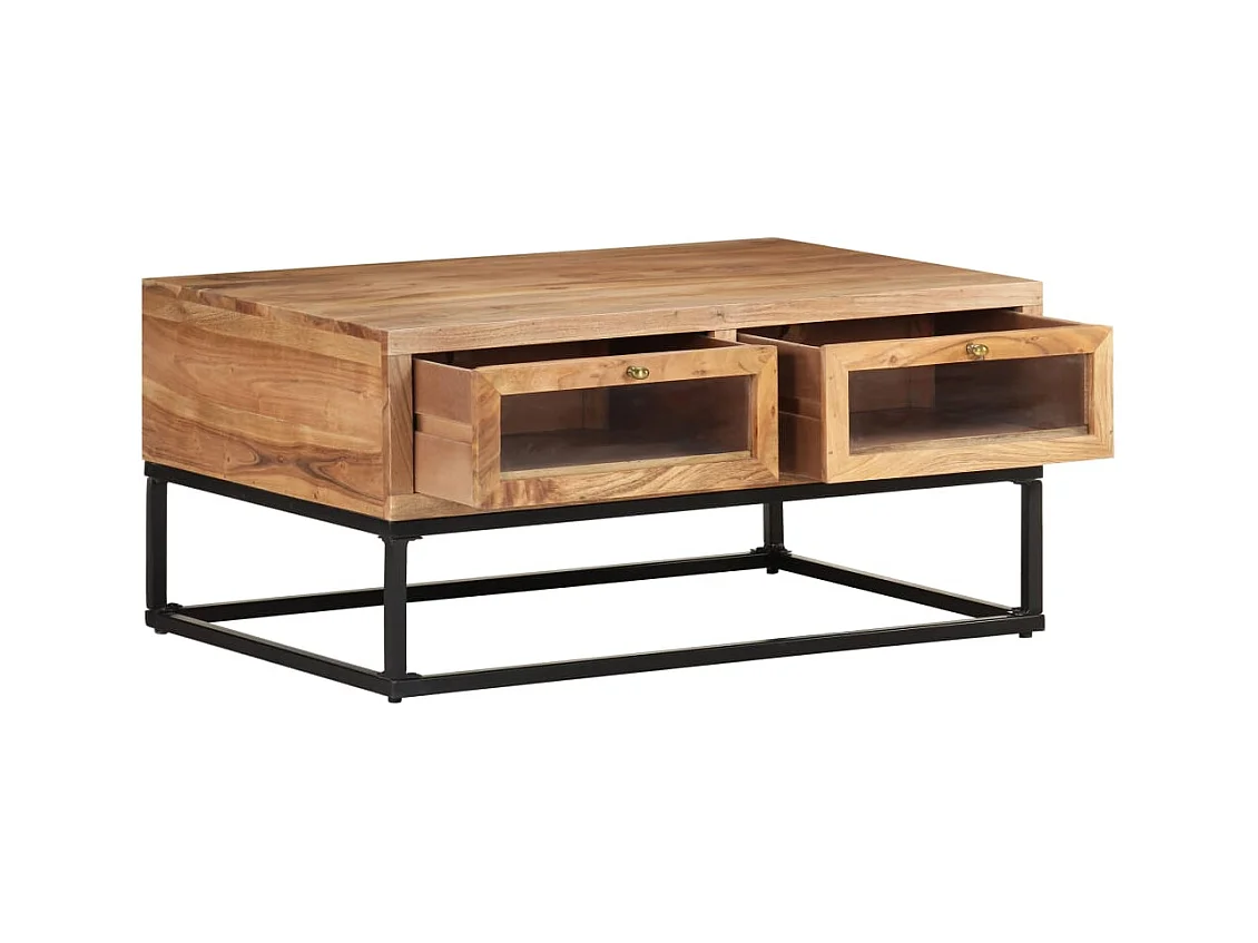 Mesa de centro | Mesa auxiliar 2 uds madera ingeniería blanco brillo 50x50x40cm SHL2595