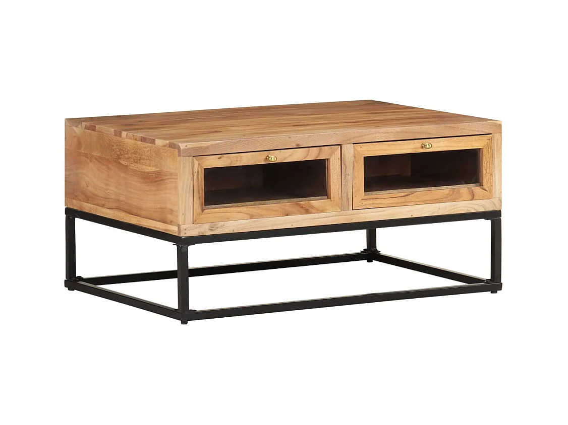 Mesa de centro | Mesa auxiliar 2 uds madera ingeniería blanco brillo 50x50x40cm SHL2595