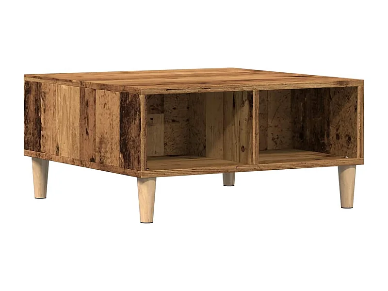 Table basse salon-Table à thé avec rangement vieux bois 60x60x30 cm bois d'ingénierie SHL60602