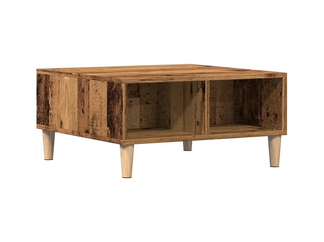 Table basse salon-Table à thé avec rangement vieux bois 60x60x30 cm bois d'ingénierie SHL60602