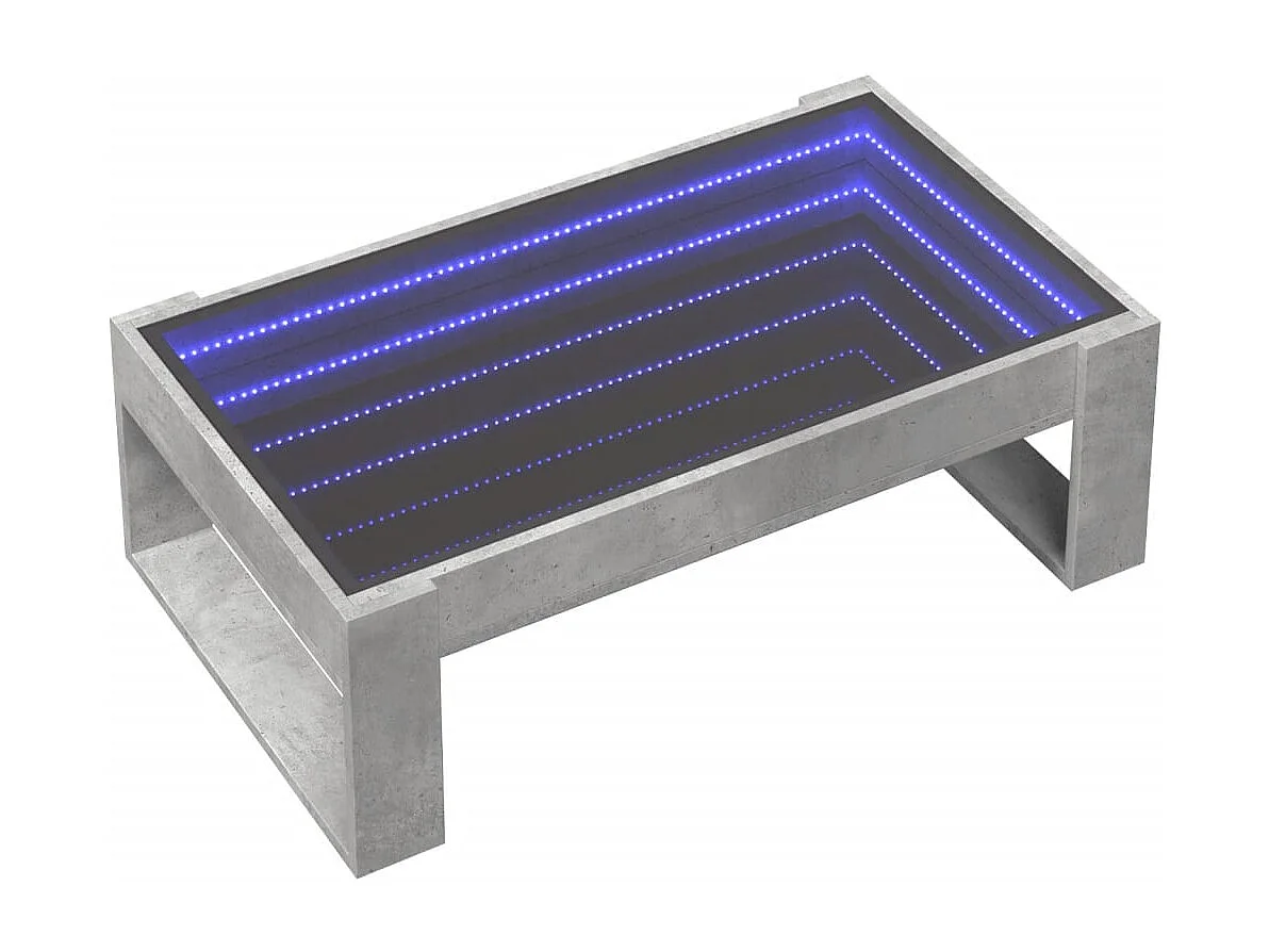 Couchtisch mit Infinity-LED | Beistelltische | Sofatisch Betongrau 90x53x30 cm SHL8217