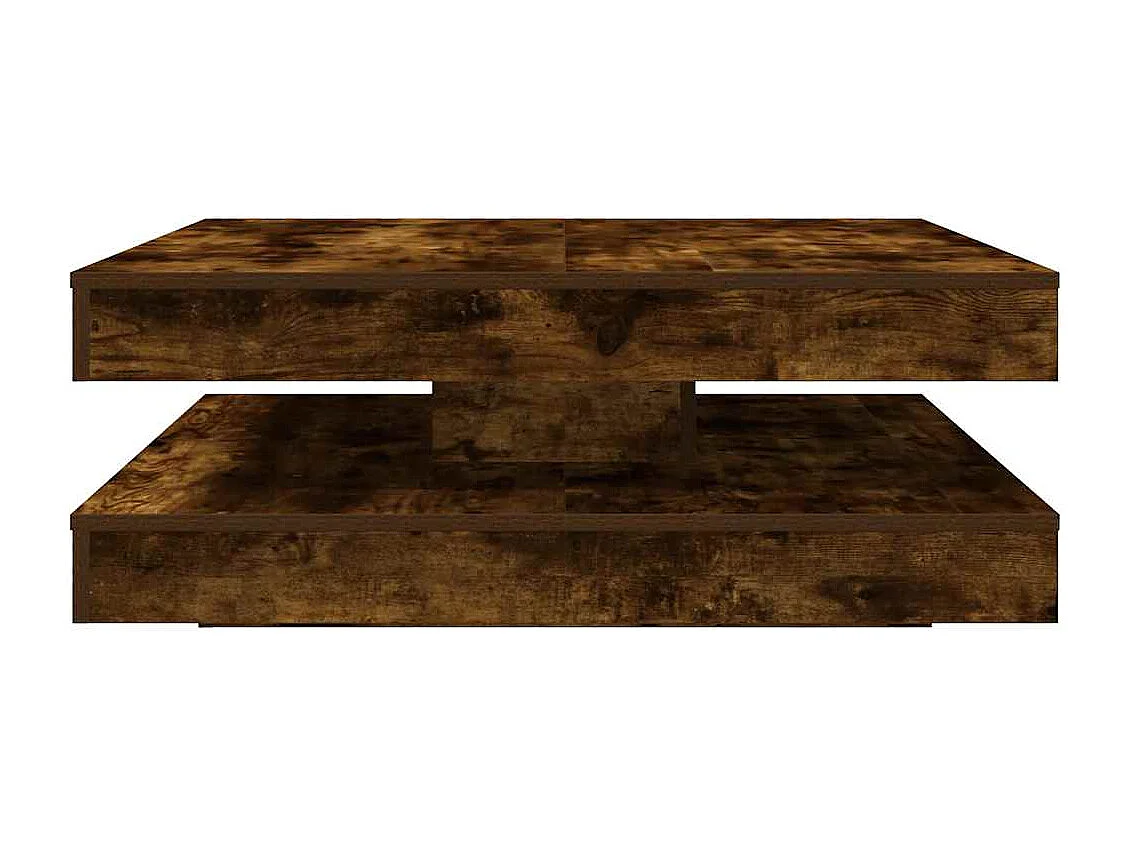 Couchtisch 360-Grad Drehbar Räuchereiche 90x90x34,5 cm SHL56834