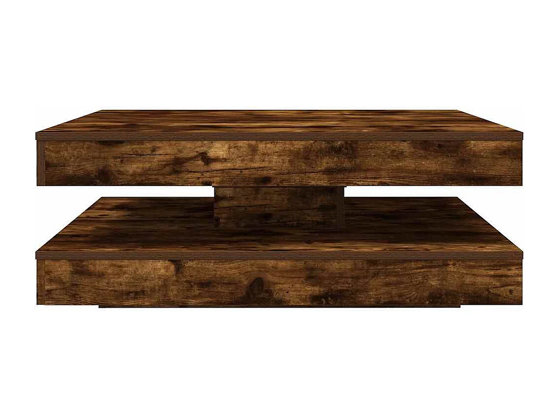 Couchtisch 360-Grad Drehbar Räuchereiche 90x90x34,5 cm SHL56834