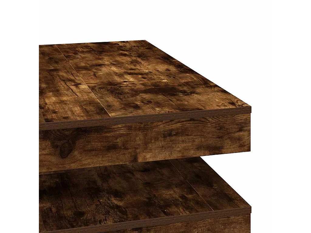 Couchtisch 360-Grad Drehbar Räuchereiche 90x90x34,5 cm SHL56834