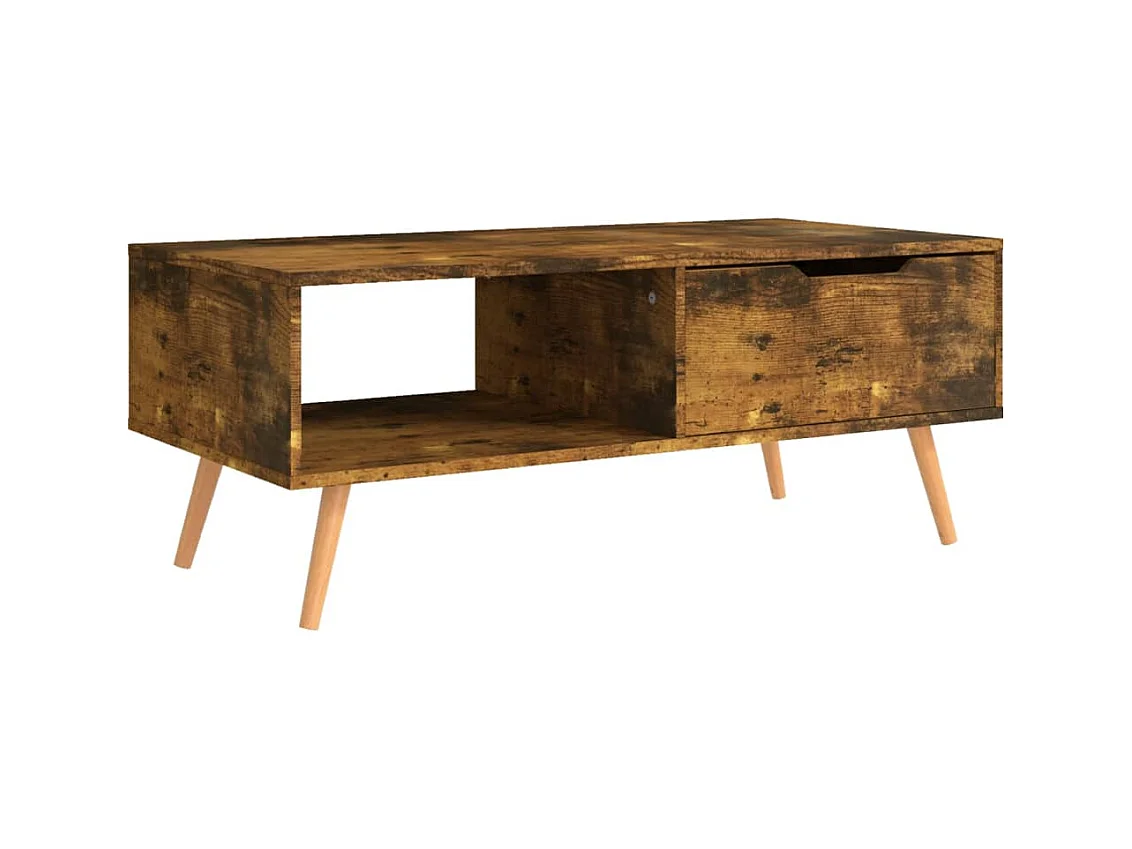 Table basse salon-Table d'appoint Chêne fumé 100x49,5x43 cm Bois d'ingénierie SHL24738