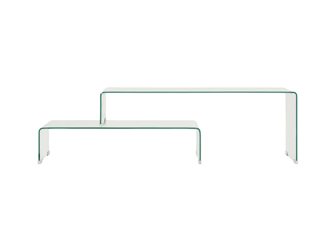 Ensemble de Table basse salon 2 pièces 90x30x20/110x30x40cm Verre trempé SHL2455