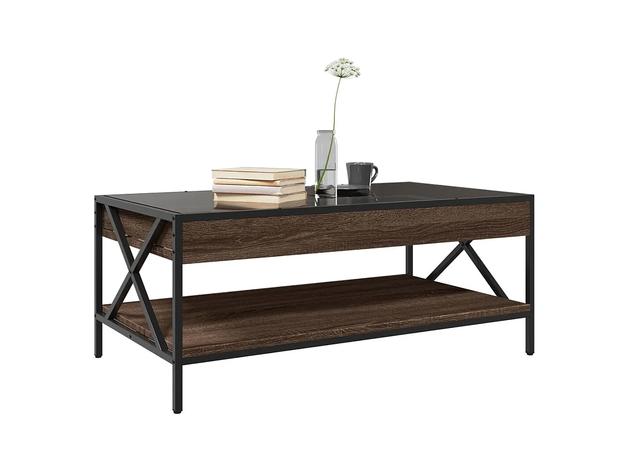 Mesa de centro-Mesa auxiliar madera de ingeniería roble marrón 40x40x43 cm SHL3098